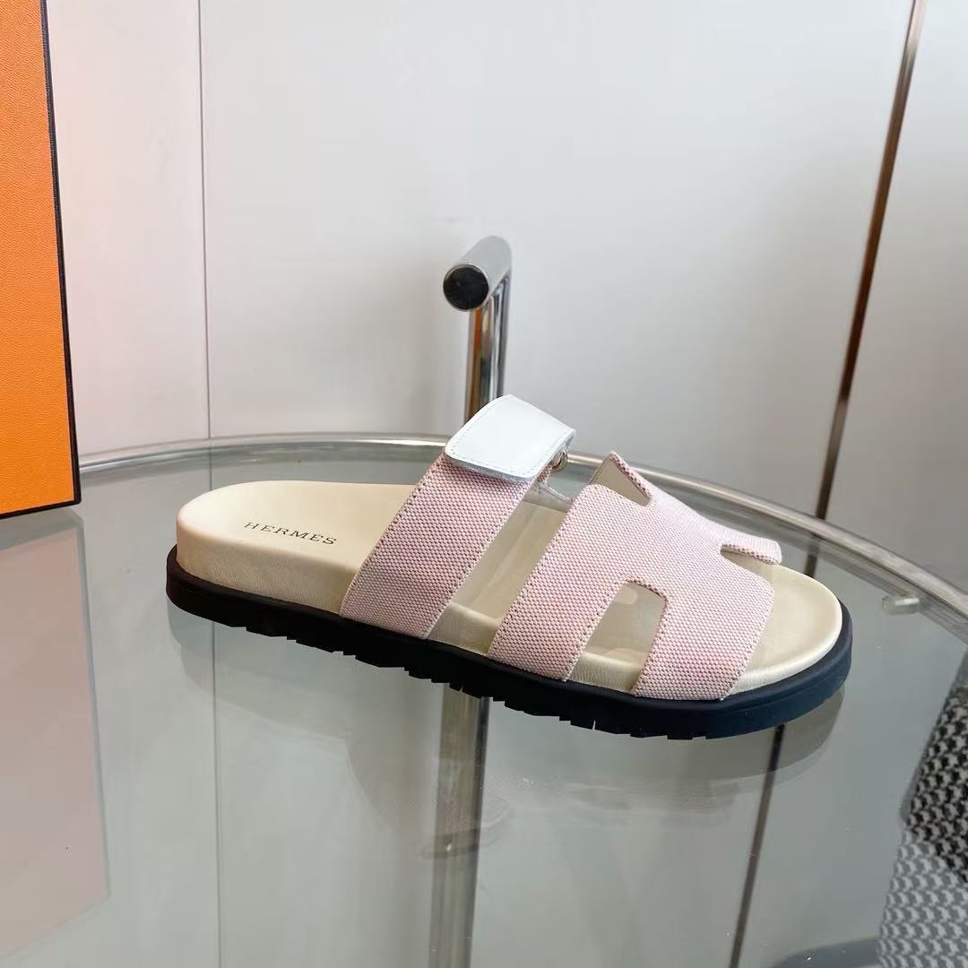 CHYPRE CANVAS SANDAL WHITE PINK LEATHER 50626