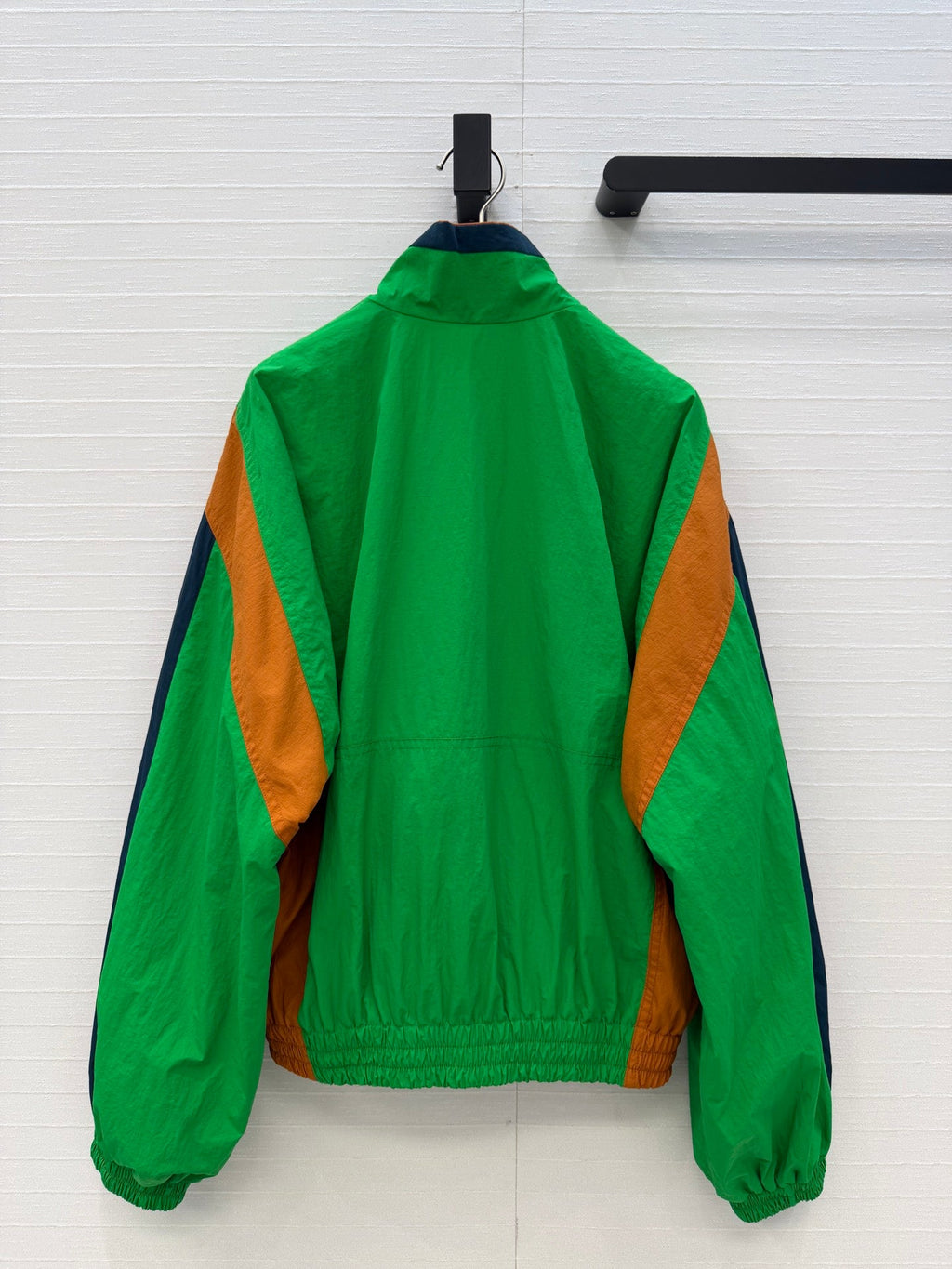 YSL 26S COLOR BLOCK WINDBREAKER IN GREEN TECH NYLON