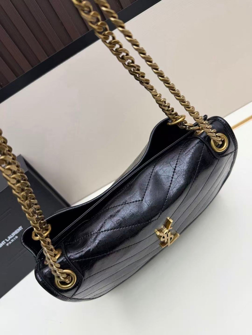 YSL 26S NIKI MEDIUM IN BLACK VINTAGE LEATHER
