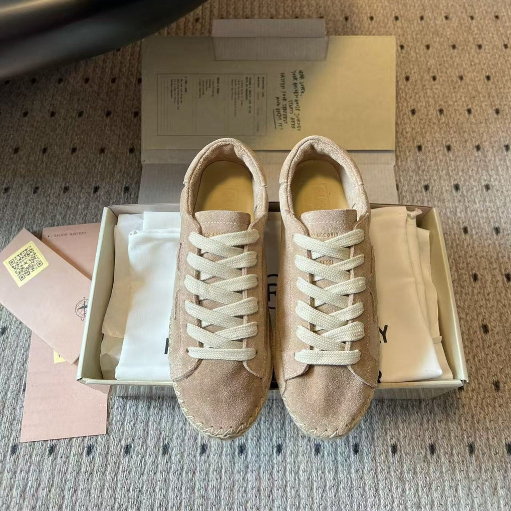 GOLDEN GOOSE 26S VINTAGE SNEAKER IN CREAM BEIGE SUEDE
