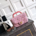 CHANEL 26S MINI COCO TOP HANDLE BAG IN BLUSH PINK TWEED