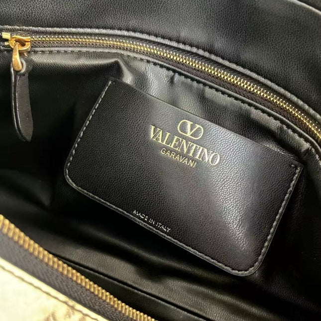 VALENTINO 26S SHOULDER BAG IN BLACK & NATURAL PYTHON LEATHER