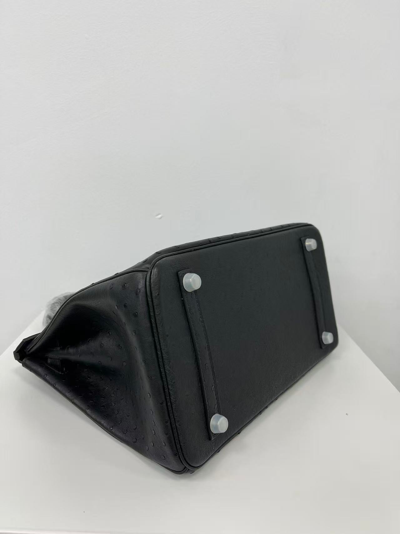 HM 25S BIRKIN 35 CM IN BLACK OSTRICH WITH SILVER PALLADIUM HARDWARE