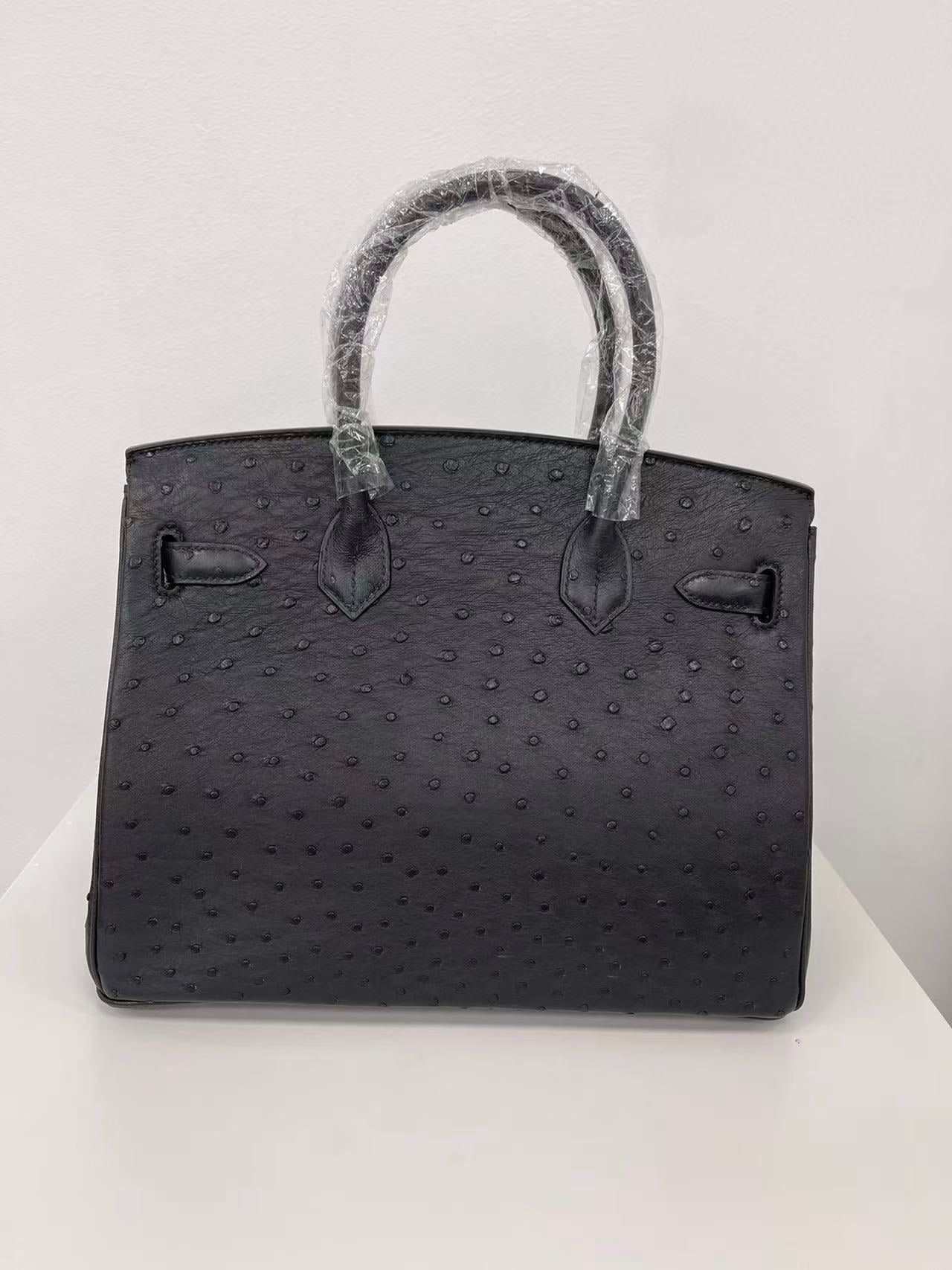 HM 25S BIRKIN 35 CM IN BLACK OSTRICH WITH SILVER PALLADIUM HARDWARE