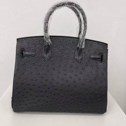 HM 25S BIRKIN 35 CM IN BLACK OSTRICH WITH SILVER PALLADIUM HARDWARE