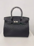 HM 25S BIRKIN 35 CM IN BLACK OSTRICH WITH SILVER PALLADIUM HARDWARE