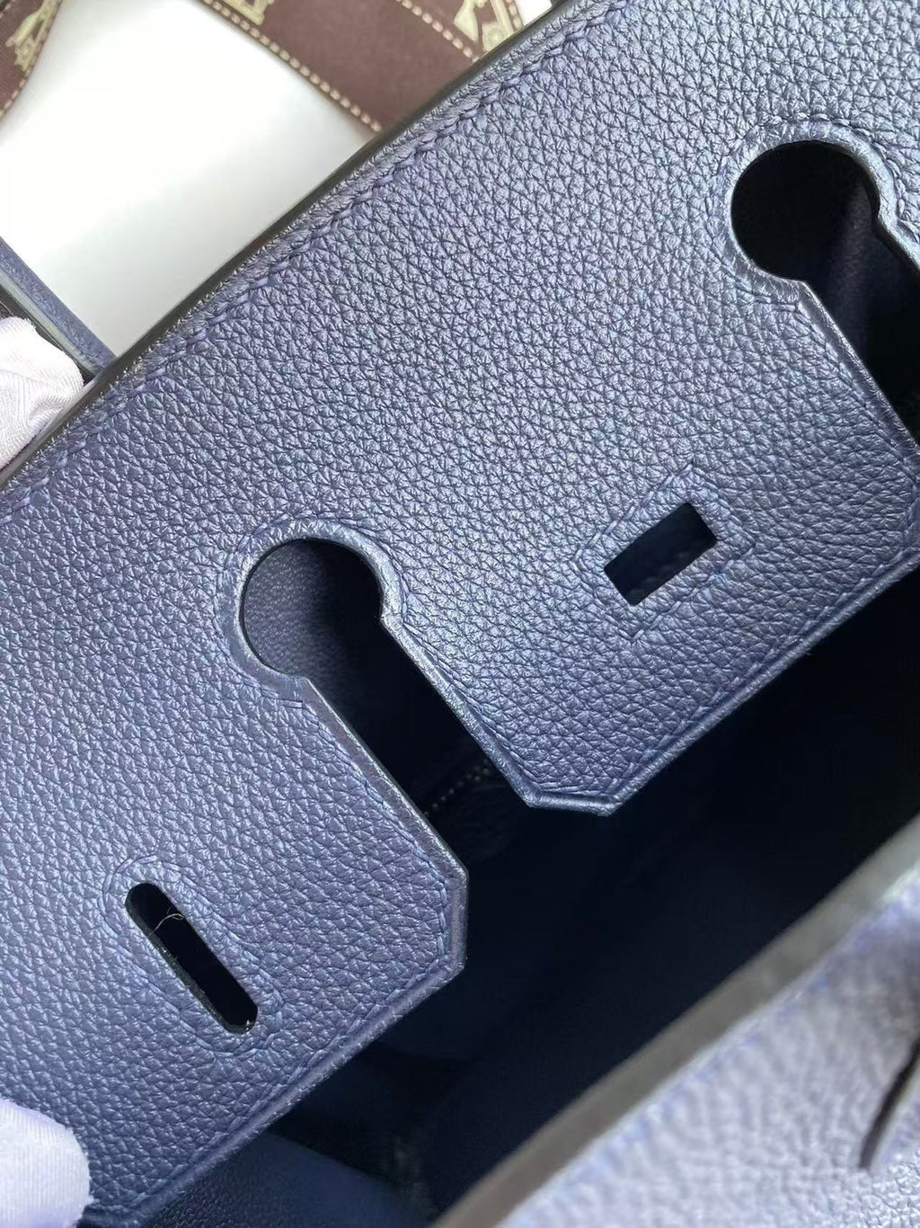 HM BIRKIN 30 BAG IN NAVY BLUE CALFSKIN SILVER HARDWARE