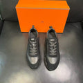 HERMES 26S TRAIL SNEAKER IN BLACK CALFSKIN LEATHER