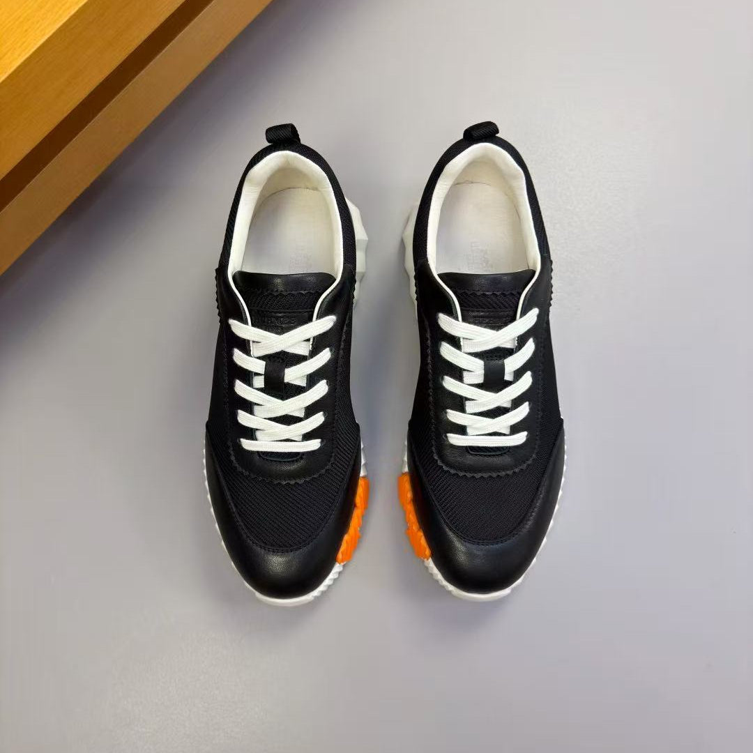 HERMES 26S TRAIL SNEAKER IN BLACK TECHNICAL FABRIC & LEATHER