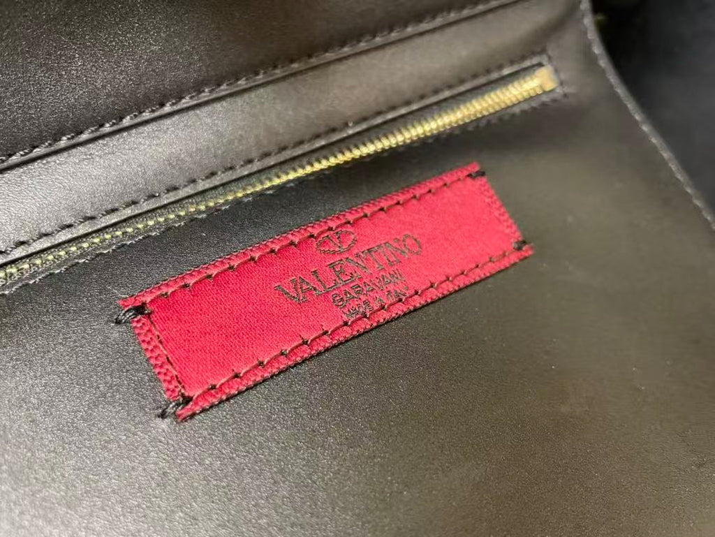 VALENTINO 26S GARAVANI ROCKSTUD TOTE GOLD TONE IN BLACK