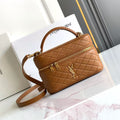 YSL 26S VANITY BAG IN TAN QUILTED LAMBSKIN LEATHER