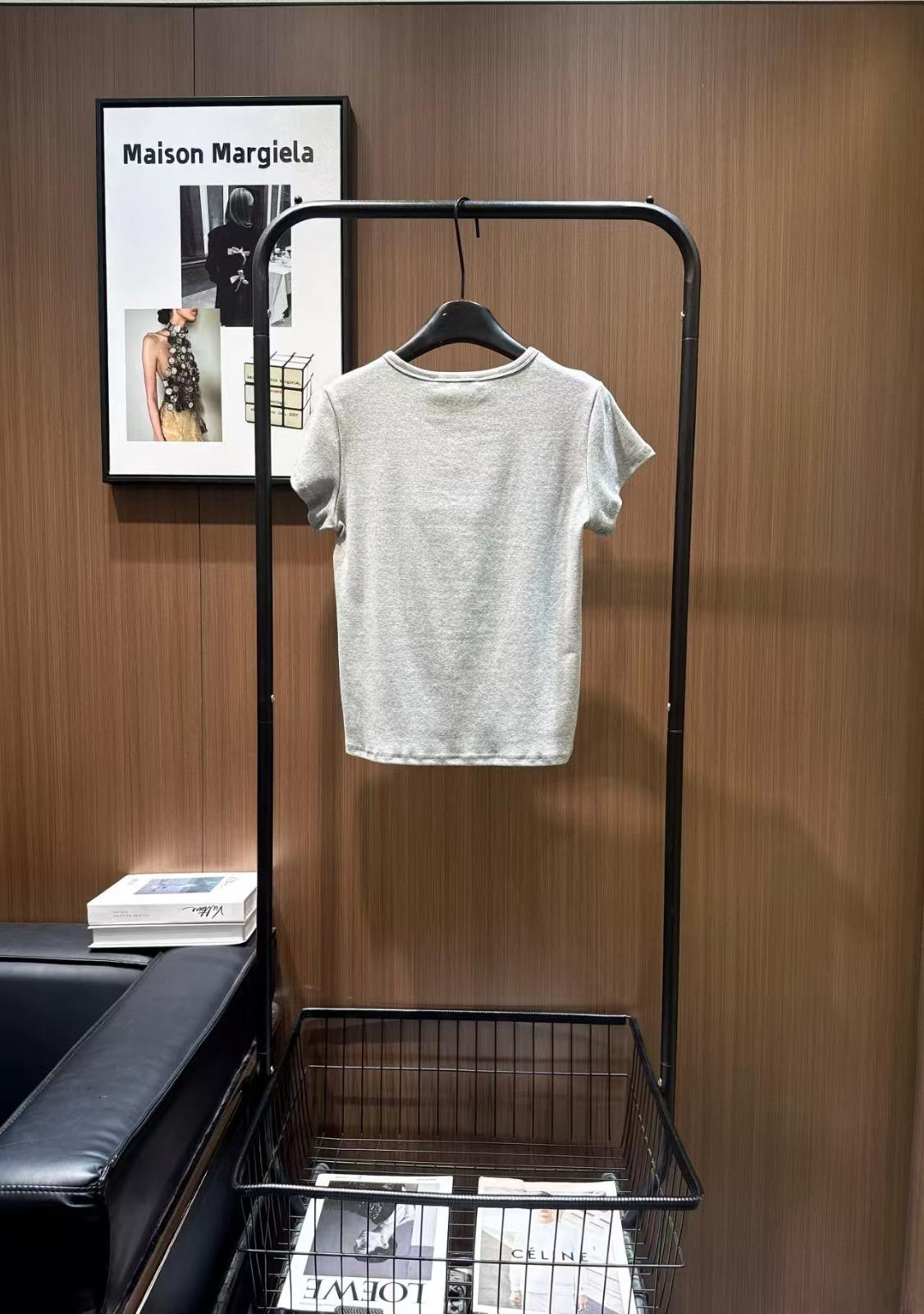 26S FITTED T-SHIRT IN CRYSTAL-EMBELLISHED COTTON