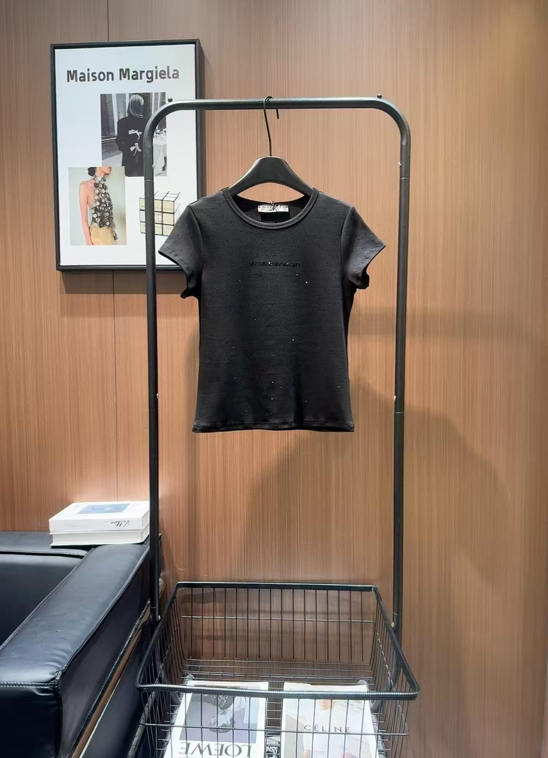 26S FITTED T-SHIRT IN CRYSTAL-EMBELLISHED COTTON