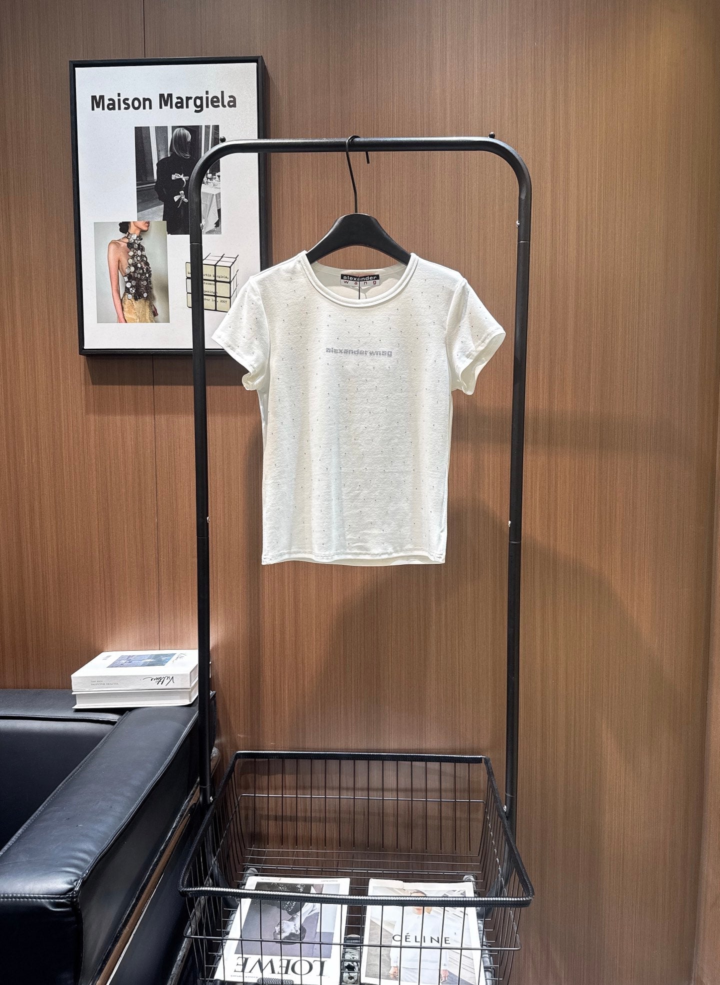 ALEXANDER 26S FITTED T-SHIRT IN CRYSTAL-EMBELLISHED COTTON