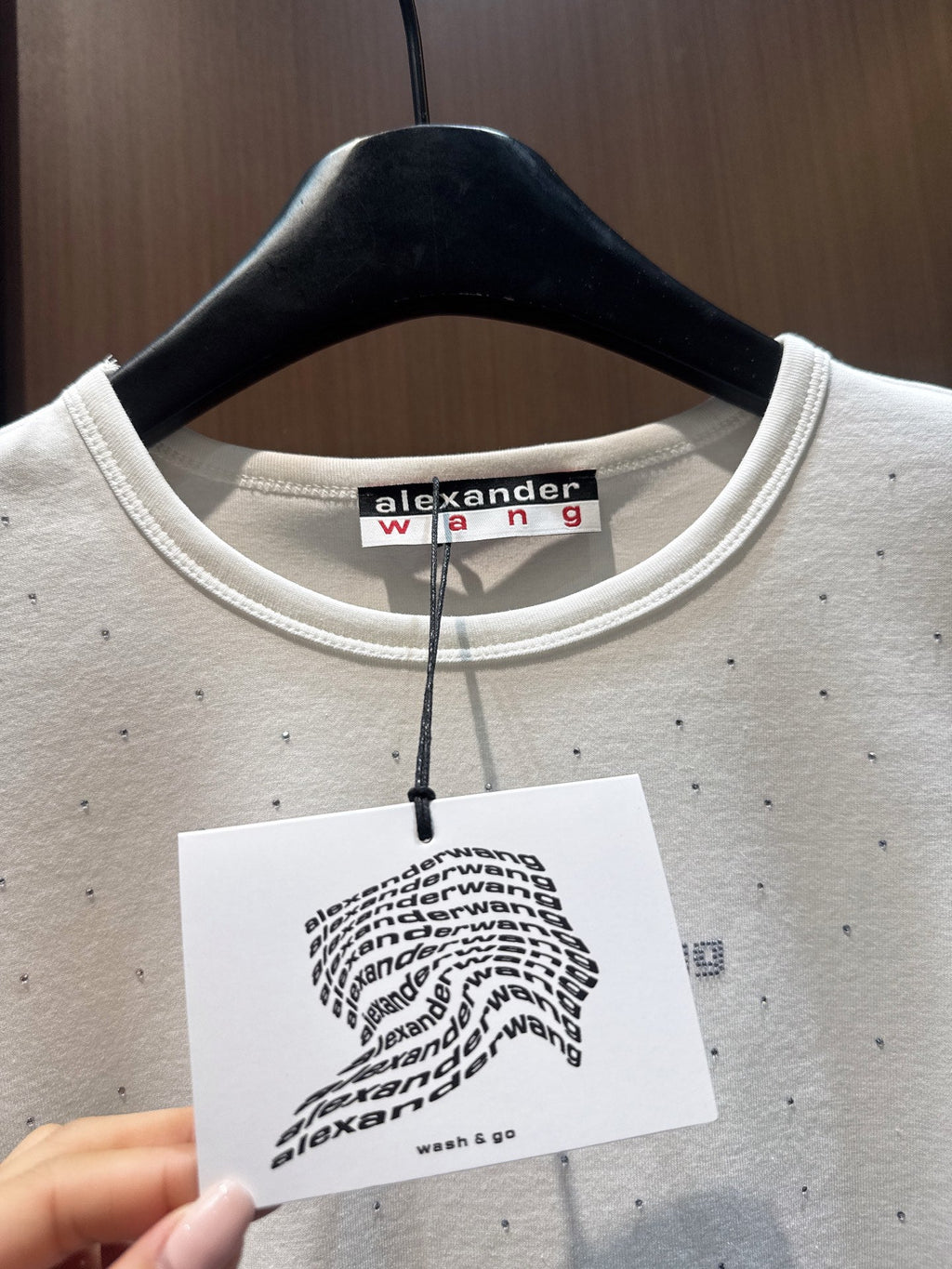 ALEXANDER 26S FITTED T-SHIRT IN CRYSTAL-EMBELLISHED COTTON
