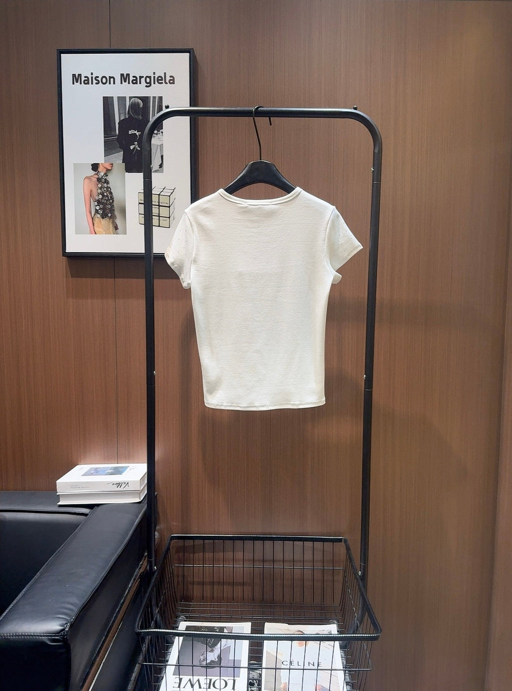 ALEXANDER 26S FITTED T-SHIRT IN CRYSTAL-EMBELLISHED COTTON