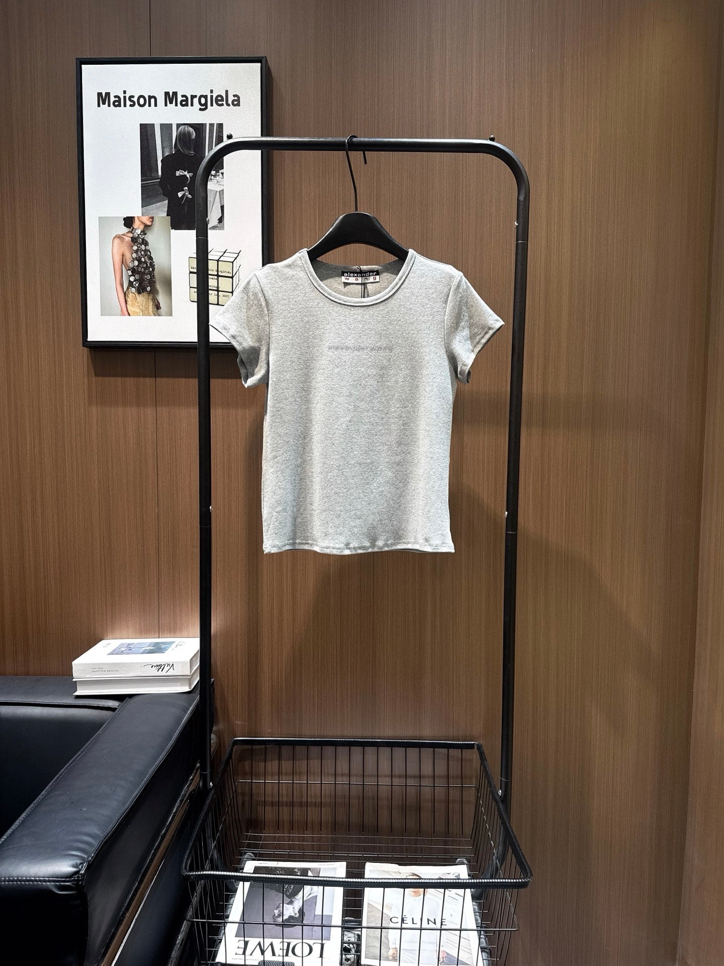 26S FITTED T-SHIRT IN CRYSTAL-EMBELLISHED COTTON