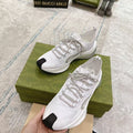 GUCCI 26S KNIT RUNNER SNEAKERS IN WHITE TECHNICAL MESH