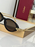 CARTIER 26S OVAL SUNGLASSES IN BROWN TORTOISE ACETATE AND GOLD METAL