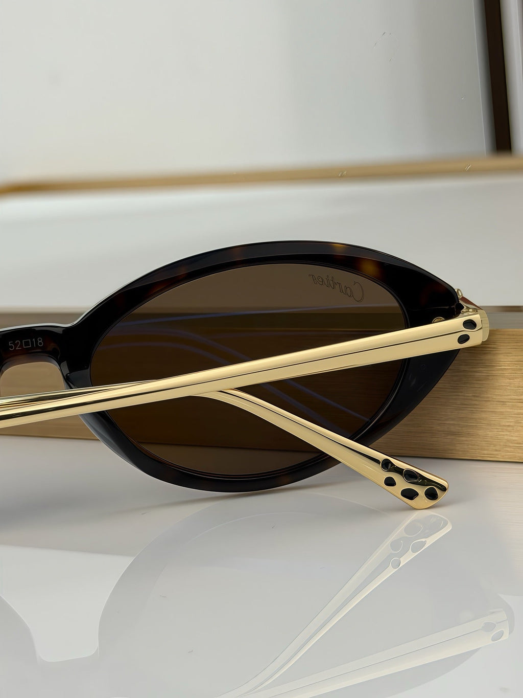 CARTIER 26S OVAL SUNGLASSES IN BROWN TORTOISE ACETATE AND GOLD METAL