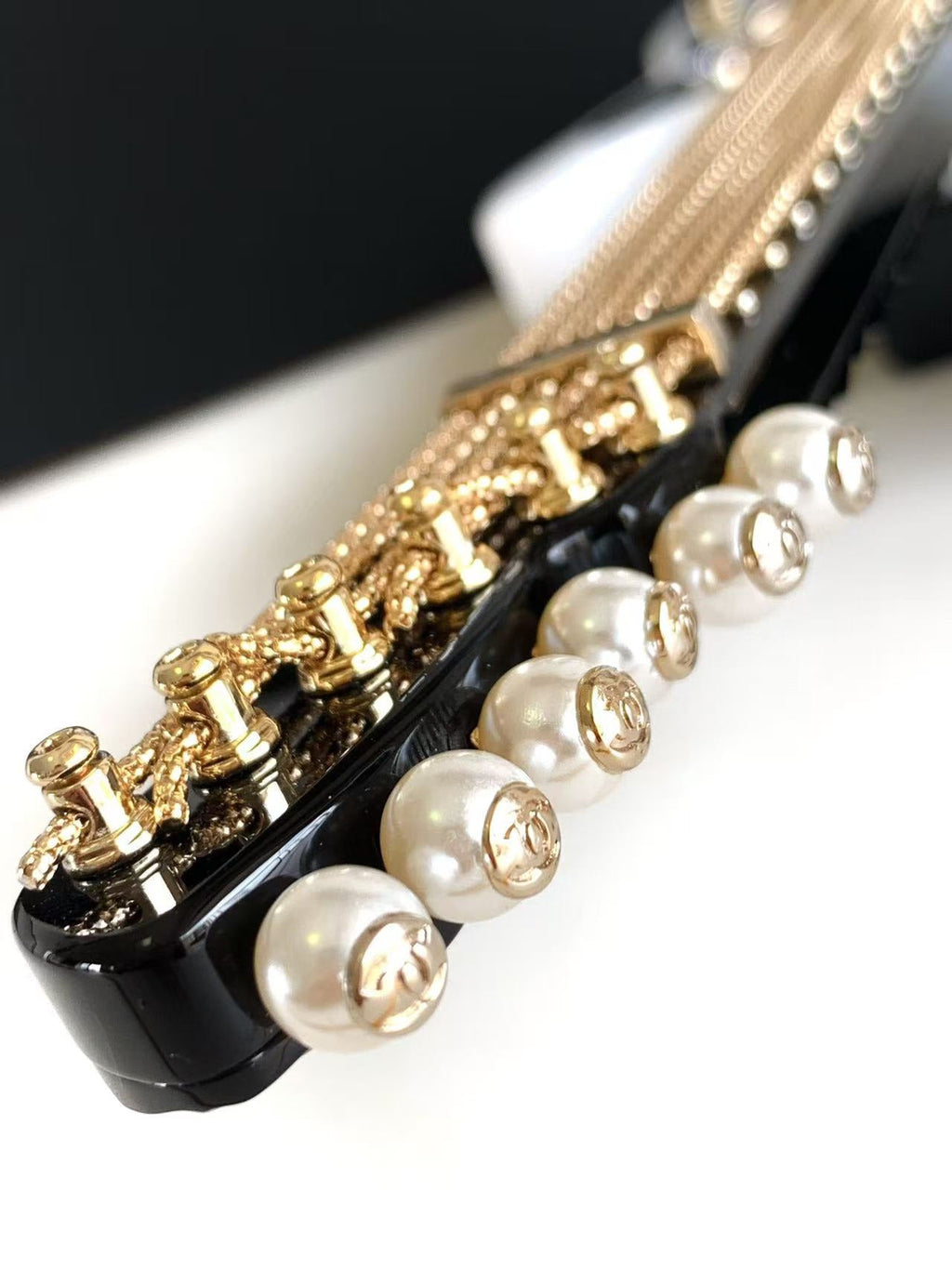 CHANEL WHITE GUITAR MINAUDIERE BAG