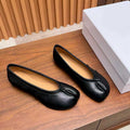 LOEWE 26S SPLIT-TOE BALLET FLATS IN BLACK CALFSKIN 25626