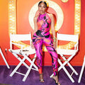 PUCCI 26S HALTER JUMPSUIT PRINT PINK MULTICOLOR STRETCH JERSEY