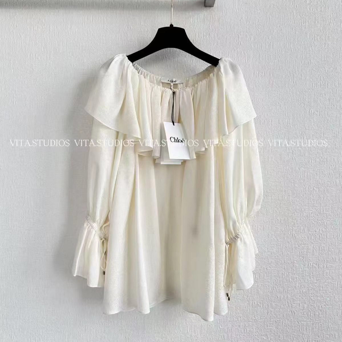 CHLOE ELEGANT PLEATED CASCADING BLOUSE STYLE 7426