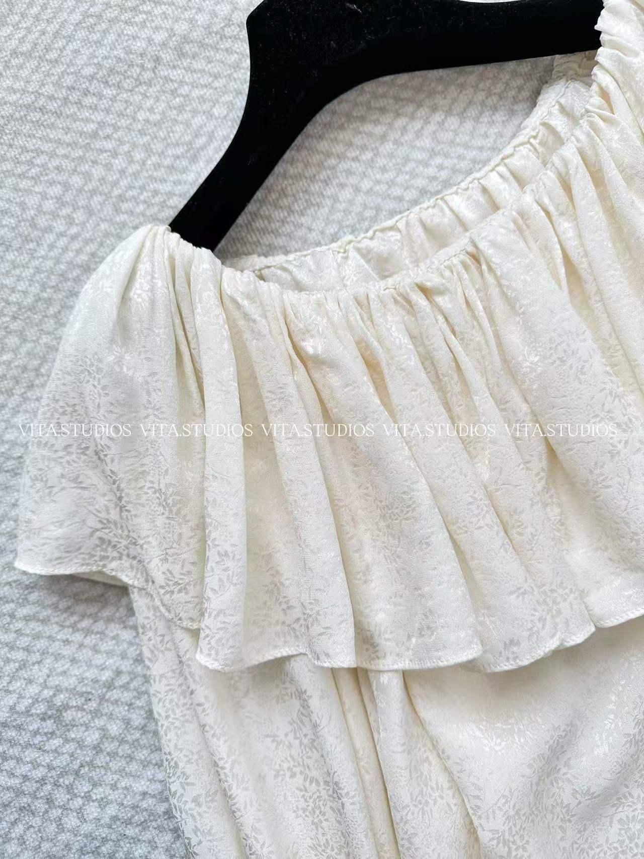 CHLOE ELEGANT PLEATED CASCADING BLOUSE STYLE 7426