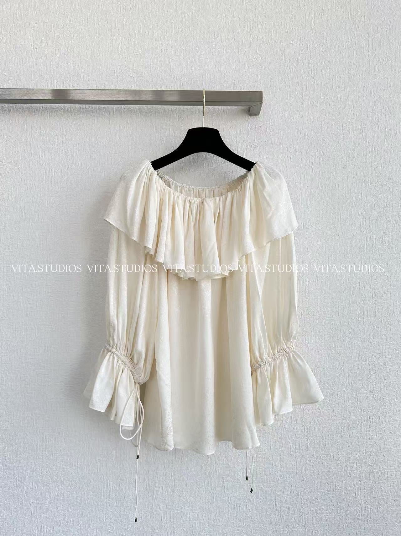 CHLOE ELEGANT PLEATED CASCADING BLOUSE STYLE 7426