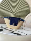 CHANEL 26S TOTE BAG IN BEIGE DENIM RAFFIA