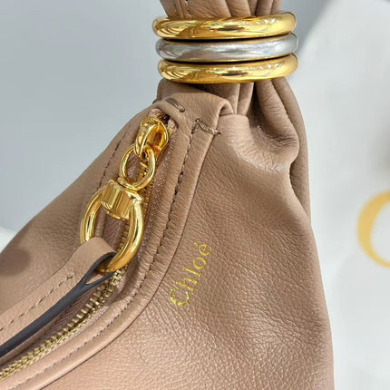 CHLOÉ S6 BRACELET HOBO BAG IN BROWN LAMBSKIN 11726