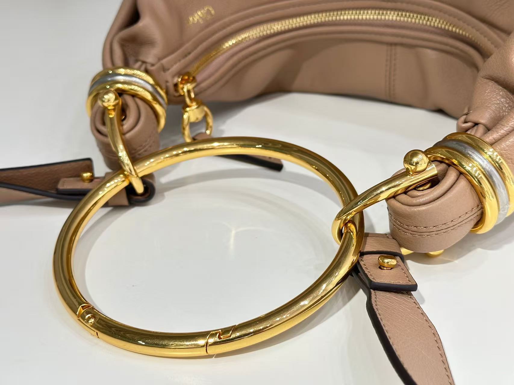 CHLOÉ S6 BRACELET HOBO BAG IN BROWN LAMBSKIN 11726