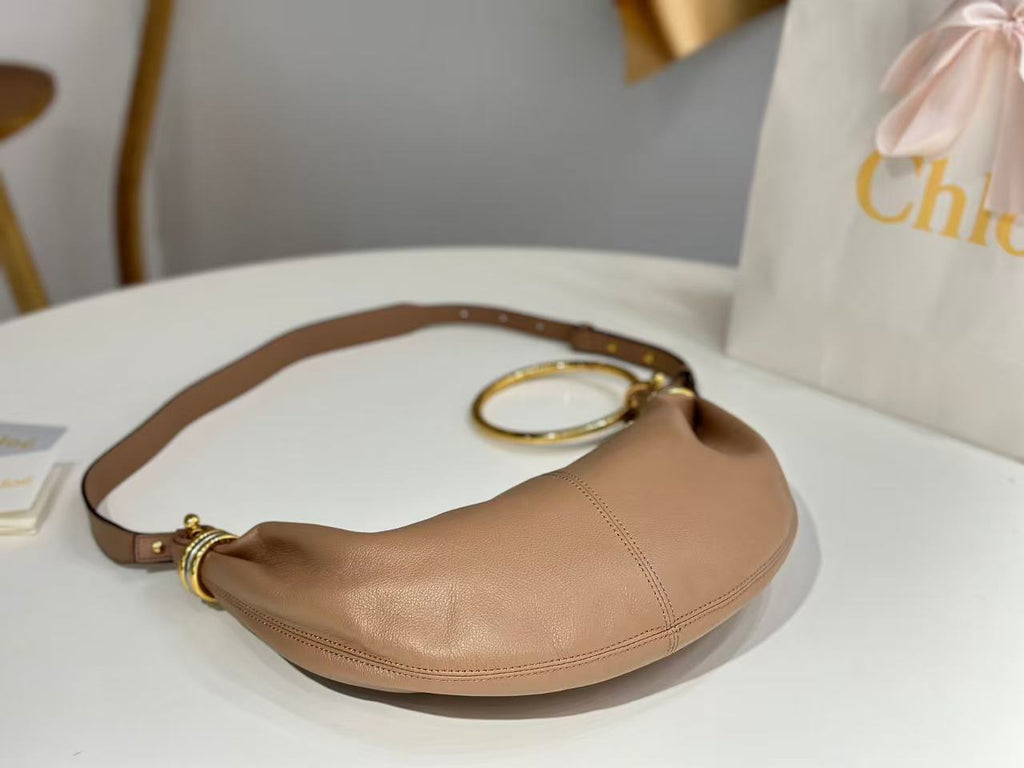 CHLOÉ S6 BRACELET HOBO BAG IN BROWN LAMBSKIN 11726