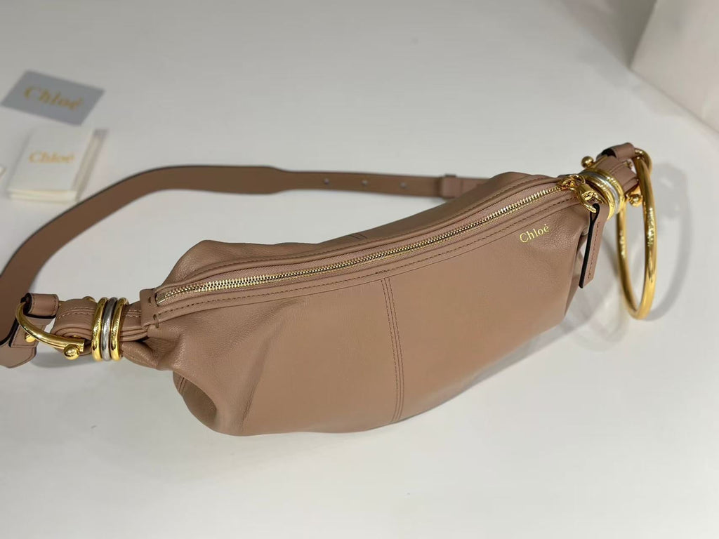 CHLOÉ S6 BRACELET HOBO BAG IN BROWN LAMBSKIN 11726