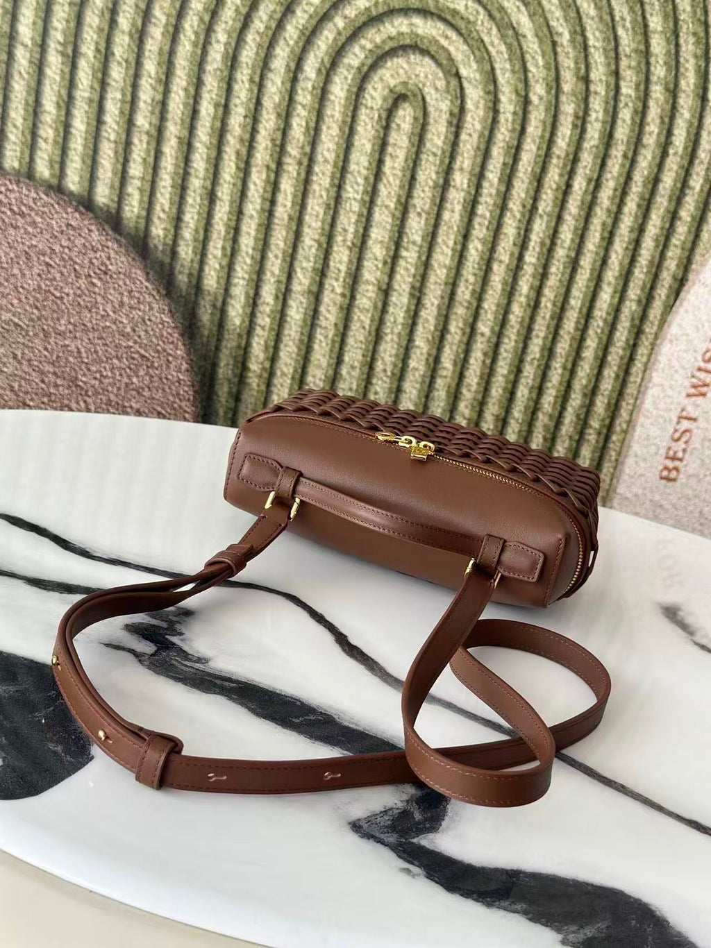 BOTTEGA VENETA 26S INTRECCIATO VANITY CASE IN BROWN CALFSKIN