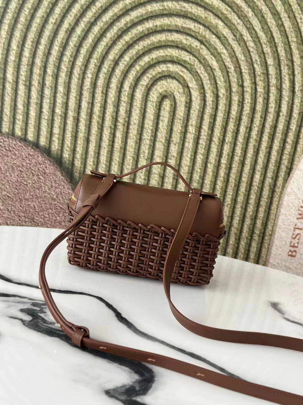 BOTTEGA VENETA 26S INTRECCIATO VANITY CASE IN BROWN CALFSKIN