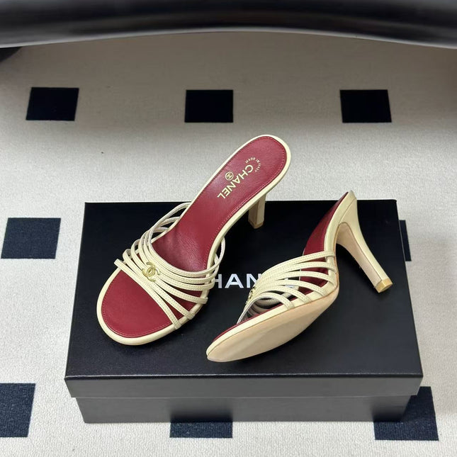 CHANEL 26S MULTI STRAP MULE IN IVORY LAMBSKIN
