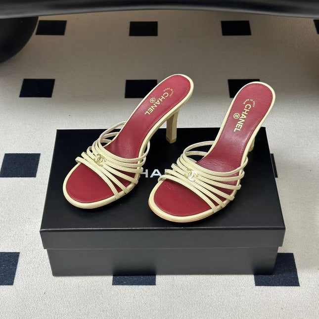 CHANEL 26S MULTI STRAP MULE IN IVORY LAMBSKIN