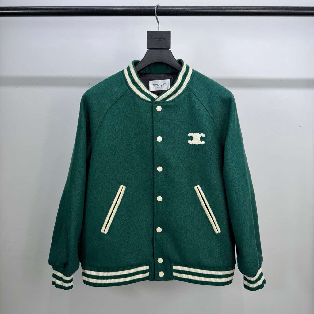 CELINE 26S TRIOMPHE TEDDY VARSITY JACKET