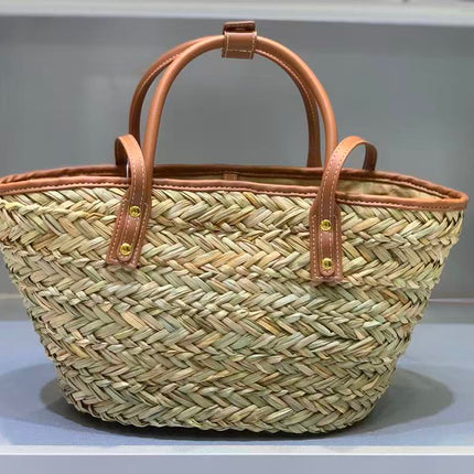 JACQUEMUS 26S LE PANIER SOLI BASKET BAG IN NATURAL STRAW