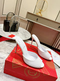 CL ME DOLLY STILETTO HEEL IN WHITE MIX RED CALFSKIN