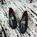 CHANEL 26S CC LOAFERS IN BLACK CALFSKIN 27726