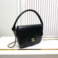 CHANEL 26S METIERS D'ART POCHETTE IN BLACK CALFSKIN GOLD HARDWARE