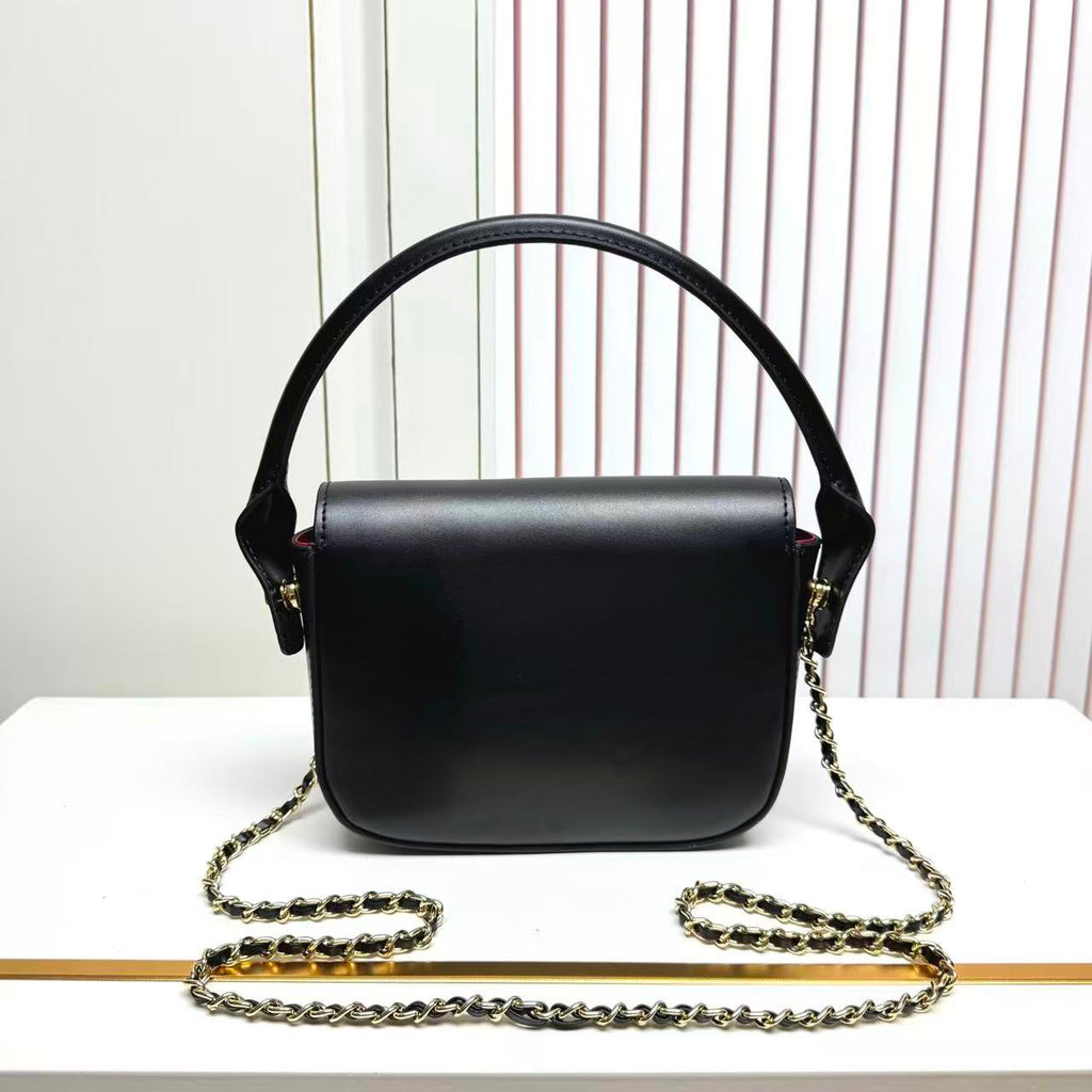 CHANEL 26S METIERS D'ART POCHETTE IN BLACK CALFSKIN GOLD HARDWARE