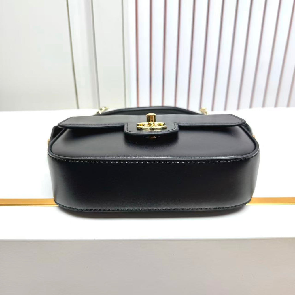 CHANEL 26S METIERS D'ART POCHETTE IN BLACK CALFSKIN GOLD HARDWARE
