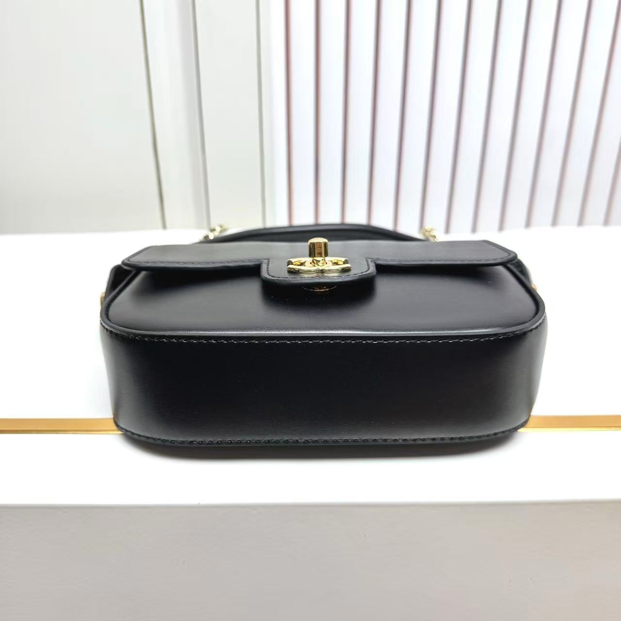 CHANEL 26S METIERS D'ART POCHETTE IN BLACK CALFSKIN GOLD HARDWARE