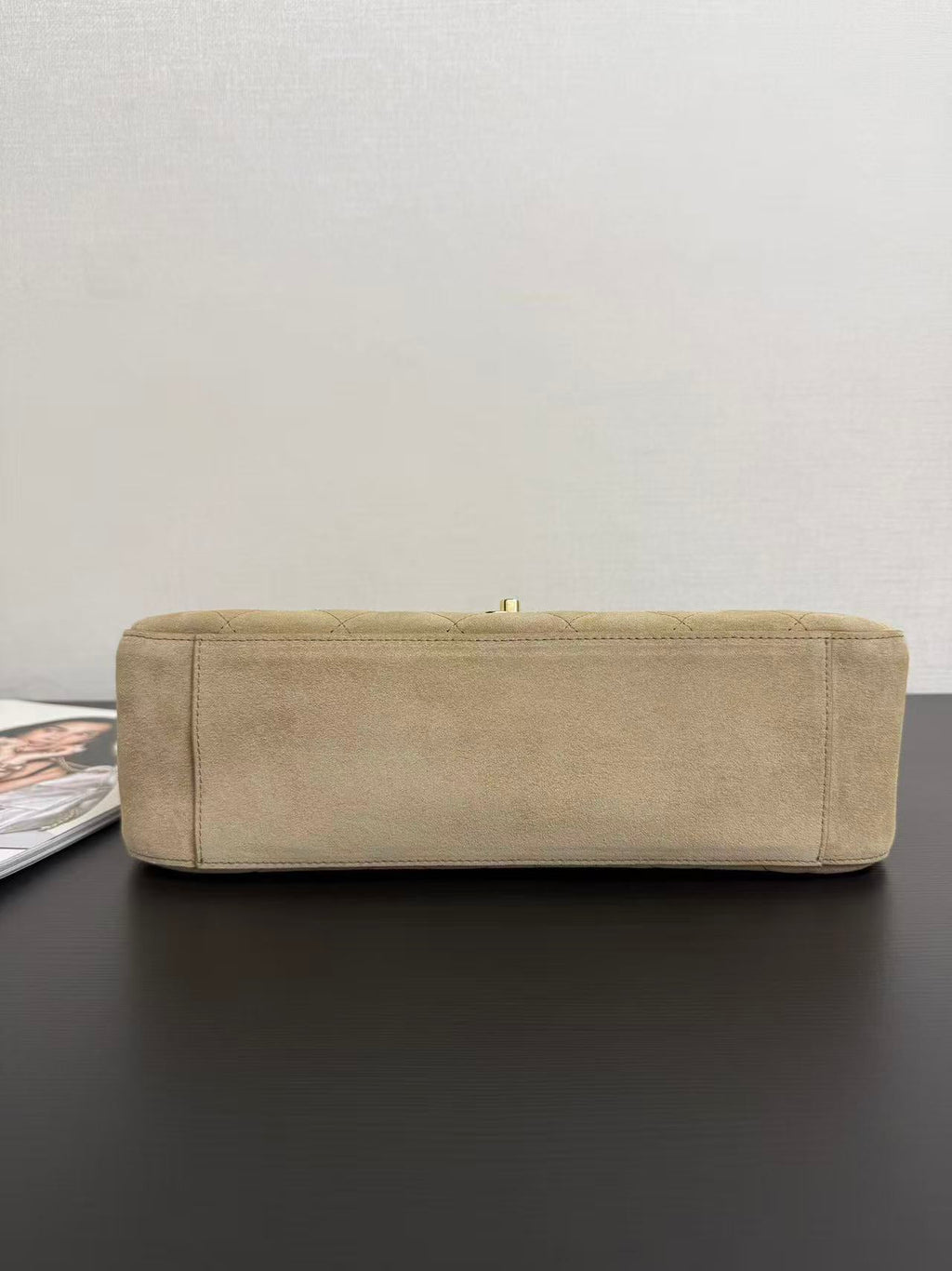 CHANEL 26 CLASSIC FLAP IN BEIGE SUEDE 30726