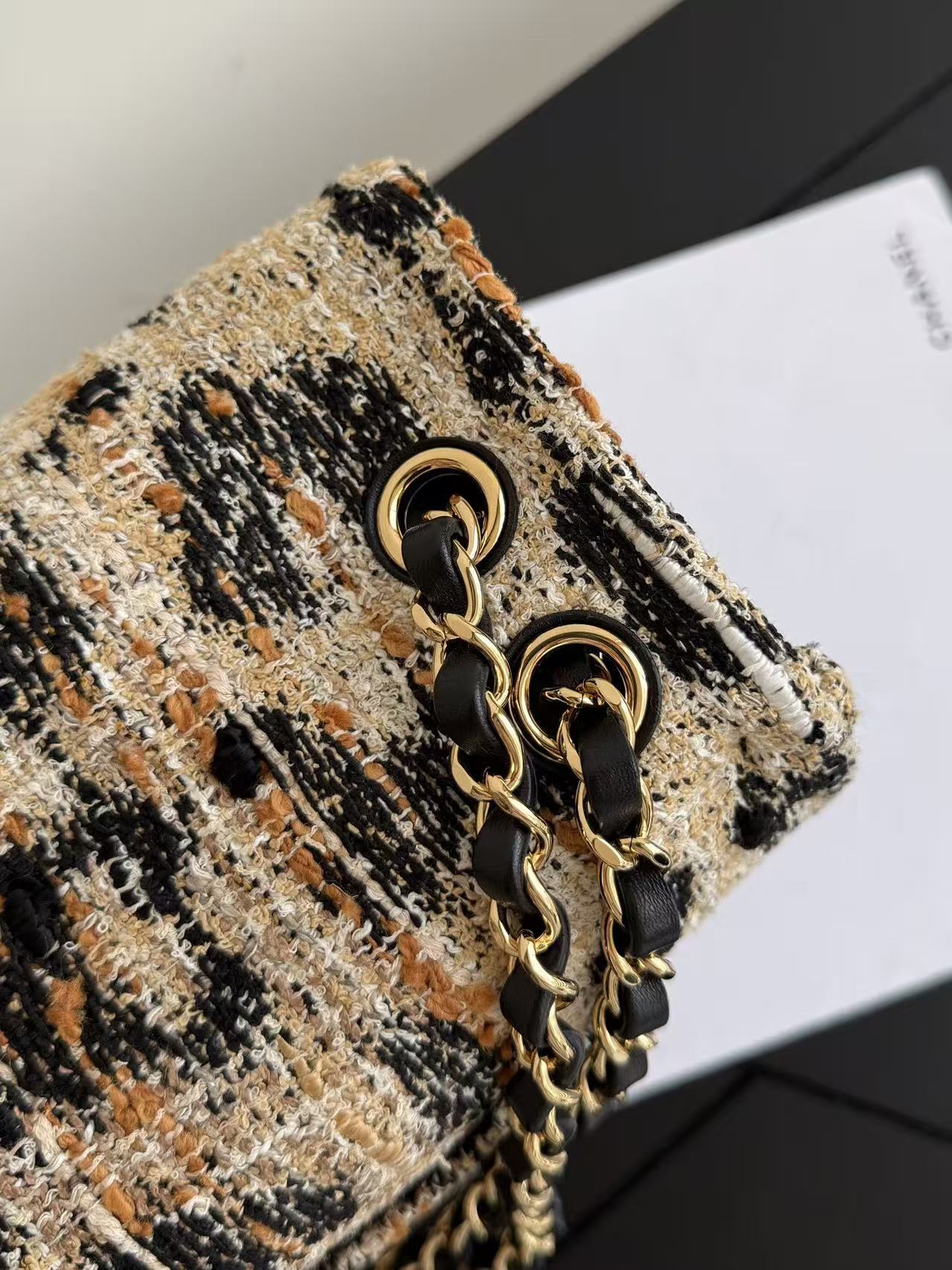 CHANEL 26S CLASSIC FLAP BAG IN LEOPARD TWEED