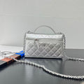 CHANEL 26S QUILTED VANITY CASE IN SILVER CAVIAR